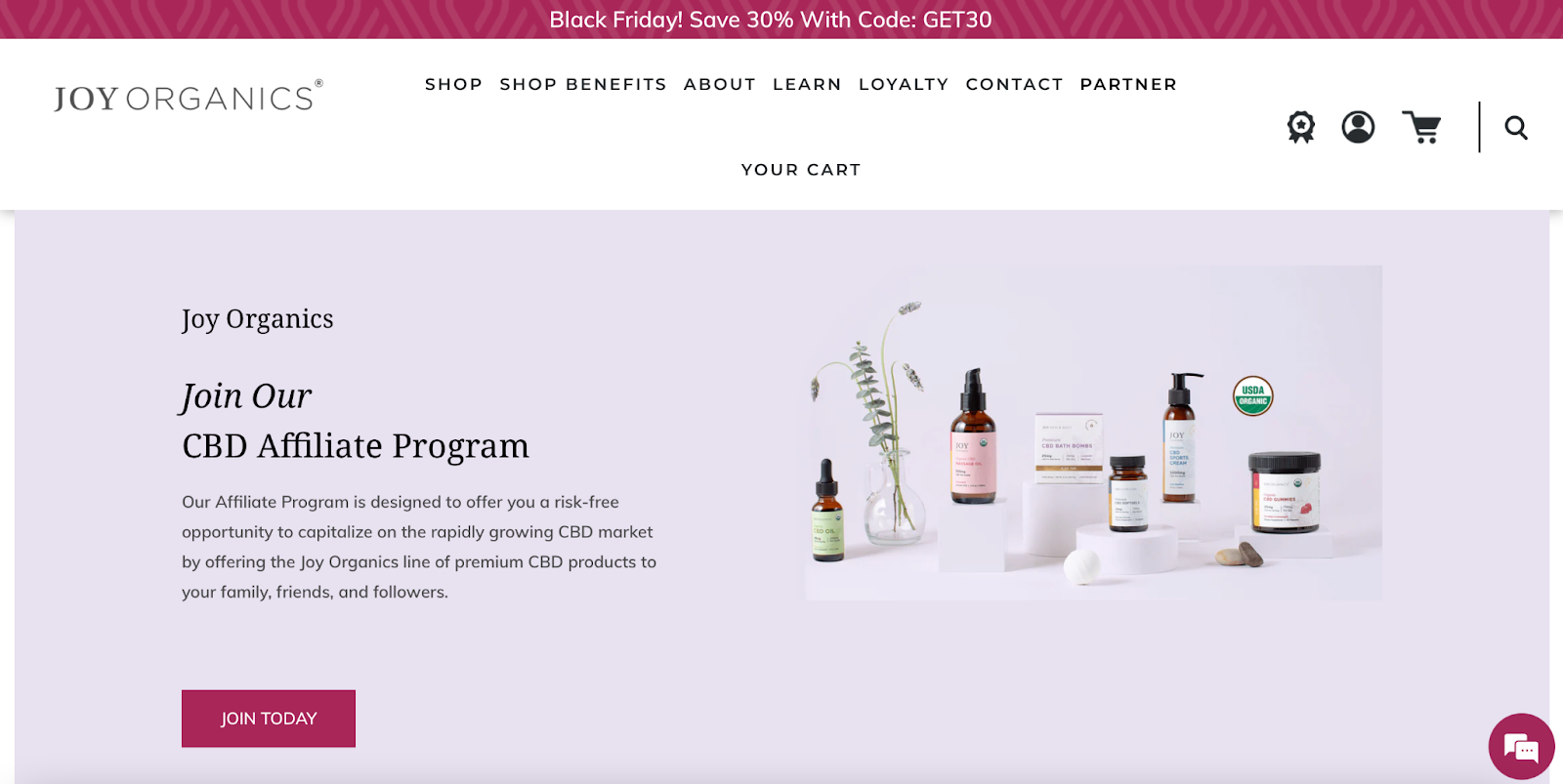 Партнерская программа Joy Organics